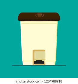 Step trash can vector flat design.
