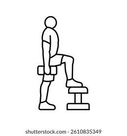 step ups fitness exercise leg line icon vector. step ups fitness exercise leg sign. isolated contour symbol black illustration