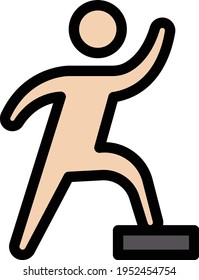 icono de línea de color de vector de paso
