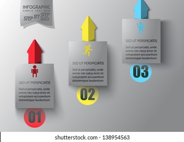 step vector infographics - the up arrow, three-dimensional vector