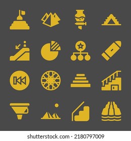 step web icons. Pyramid and Pyramid, Ladder and Bullet symbol, vector signs