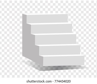 step white on transparent background , vector illustration