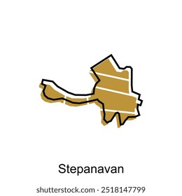 Stepanavan Vector del mapa de la ciudad, Plantilla estilizada del diseño del mapa del esquema, conveniente para su diseño, marca, y etc