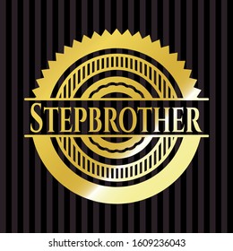 Stepbrother gold shiny badge. Vector Illustration. Detailed.