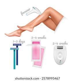 Step-by-Step Guide to Hair Removal Depilation Methods: Laser, Razor, Epilator, and Wax Strips for Smooth Woman Legs