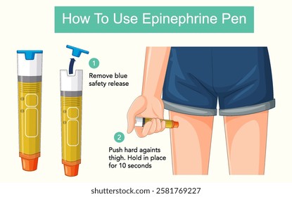 Step-by-step instructions for epinephrine pen use