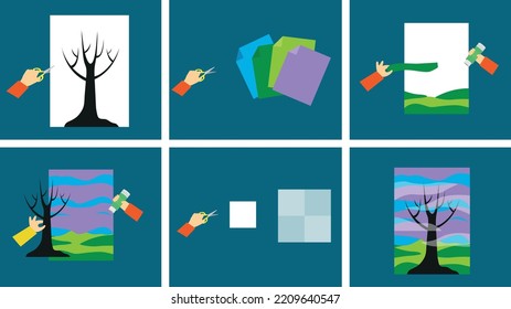 instrucciones paso a paso para las artesanías de papel y pintura