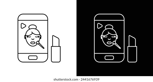 Step-by-Step Makeup Tutorial Icons. Guides for Cosmetic Application and Beauty Techniques