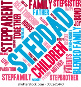 Stepdad word cloud on a white background. 