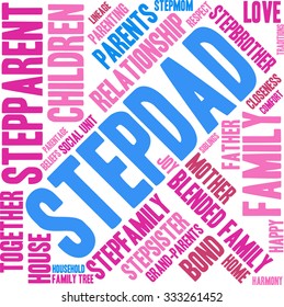 Stepdad word cloud on a white background. 
