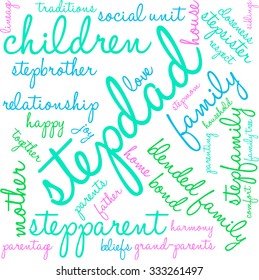 Stepdad word cloud on a white background. 