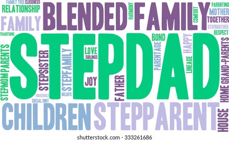 Stepdad word cloud on a white background. 