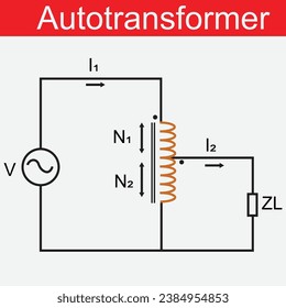 step-down ideal auto transformer, vector model svg