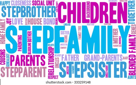 Stepfamily Word Coud On White Background Stock Vector (Royalty Free ...