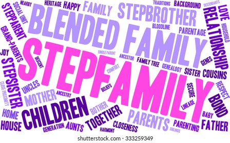 Stepfamily Word Coud On White Background Stock Vector (Royalty Free ...