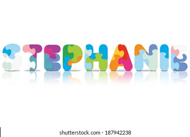 Stephanie Written Alphabet Puzzle Vector Illustration Stock Vector ...