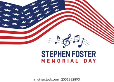 Stephen foster memorial day with American flag and background Vector illustration