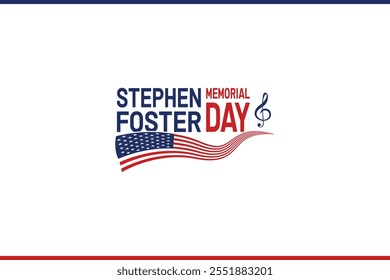 Stephen foster memorial day with American flag Vector illustration