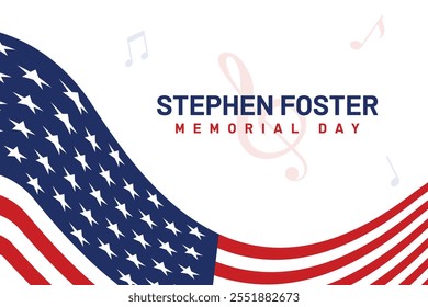 Stephen foster memorial day background and American flag, Vector illustration