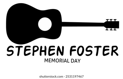 Stephen Foster Memorial Day, with guitar silhouette, January 13