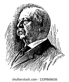 Stephen Grover Cleveland 1837 to 1908 he was an American politician and lawyer 22nd and 24th president of the United States governor of New York vintage line drawing or engraving illustration