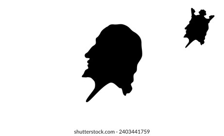 Stephen, King of England, black isolated silhouette