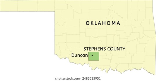 Stephens County and city of Duncan Lage auf der Landkarte von Oklahoma