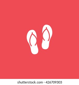 Step-Ins Beach Line Icon On Red Background
