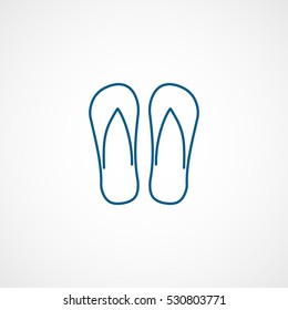 Step-ins Flip Flop Blue Line Icon On White Background
