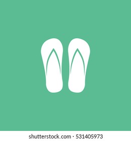 Step-ins Flipflop Flat Icon On Green Background