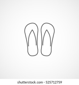 Step-Ins Flipflop Line Icon On White Background