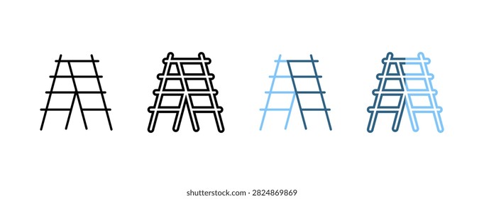 Stepladder Construction Ladder icon set multi style