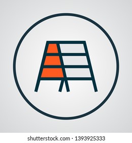 Stepladder icon colored line symbol. Premium quality isolated stairs element in trendy style.