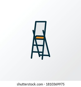 Stepladder icon colored line symbol. Premium quality isolated stairs element in trendy style.