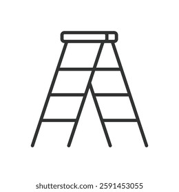 Stepladder, icon in line design. Stepladder, ladder, climb, tool, stairs, portable, household on white background vector. Step ladder editable stroke icon