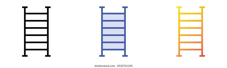 stepladder icon. Linear, Blue Fill and Gradient Style Design Isolated On White Background