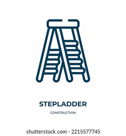 Stepladder icon. Linear vector illustration from construction collection. Outline stepladder icon vector. Thin line symbol for use on web and mobile apps, logo, print media.
