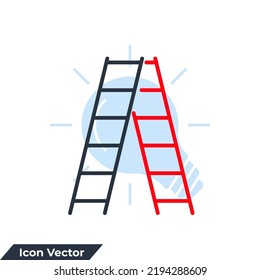 stepladder icon logo vector illustration. stepladder symbol template for graphic and web design collection