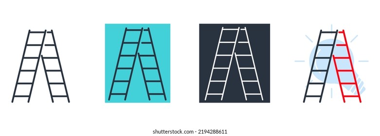 stepladder icon logo vector illustration. stepladder symbol template for graphic and web design collection