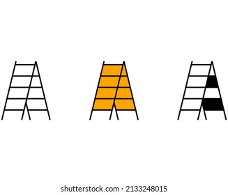 stepladder icon symbol vector elements for infographic web