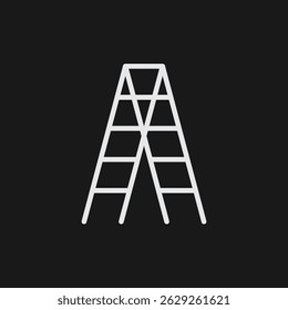 Stepladder Icon Vector Simple Outline Illustration of Portable Ladder Graphic for Access