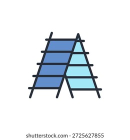 stepladder icon. vector.Editable stroke.linear style sign for use web design,logo.Symbol illustration.