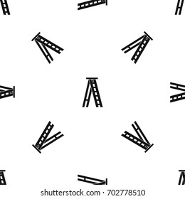 Stepladder pattern repeat seamless in black color for any design. Vector geometric illustration