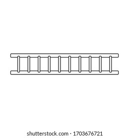 Stepladder vector icon.Outline vector icon isolated on white background stepladder .