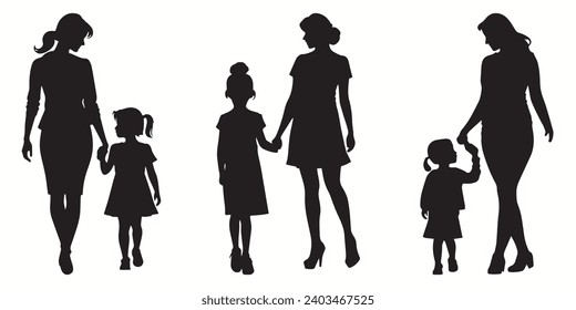 Stepmom outlines and symbols dark level variety basic exquisite white foundation Stepmom vector and silhouette icon.