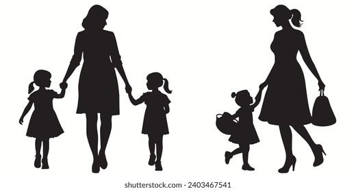 Stepmom outlines and symbols dark level variety basic exquisite white foundation Stepmom vector and silhouette icon.