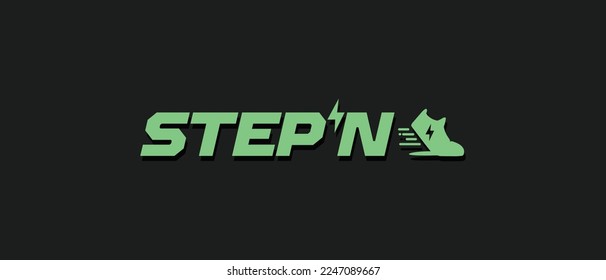 Stepn cryptocurrency GMT Token, Cryptocurrency logo on isolated background with text. svg