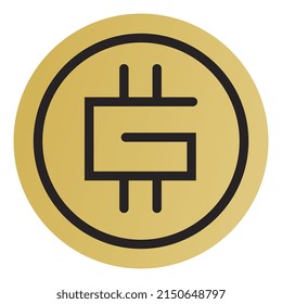 Stepn GMT token symbol cryptocurrency logo in circle, coin icon isolated on white background. Vector illustration. svg