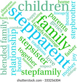 Stepparent word cloud on a white background. 