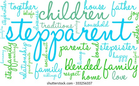 Stepparent word cloud on a white background. 